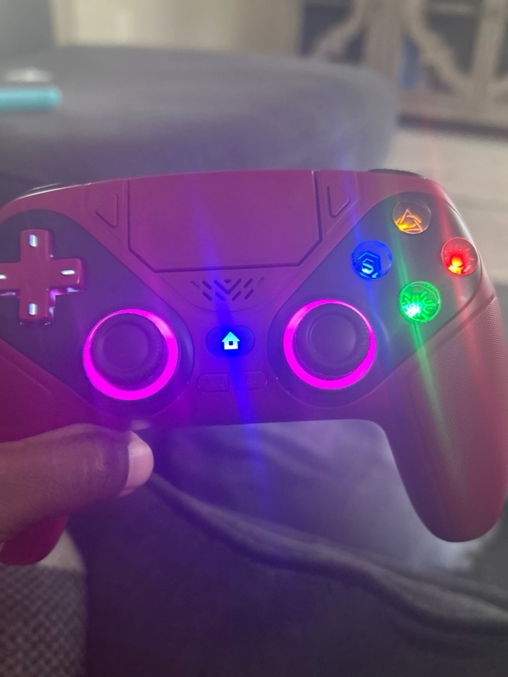 Wireless Game Controller - Red with RGB Lighting